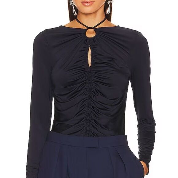 Nwt Veronica Beard ROQUE TOP Navy Size 2 - Picture 1 of 13